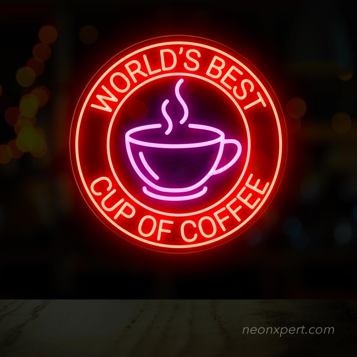 World's Best Cup Of Coffee Neon Sign - Cafe Decor - NeonXpert