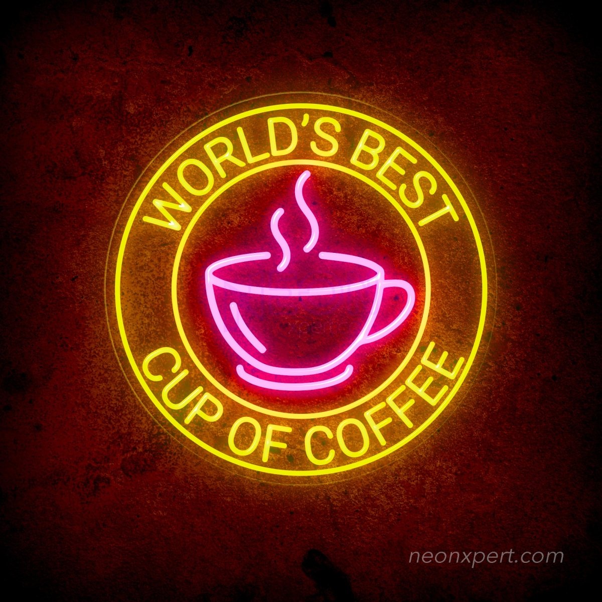 World's Best Cup Of Coffee Neon Sign - Cafe Decor