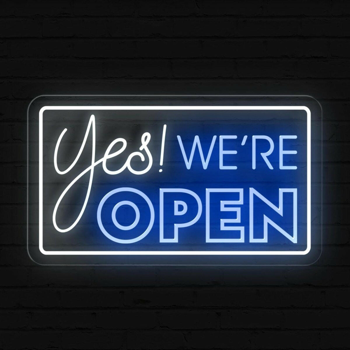 Yes! We're Open Neon Sign - Bright LED Light Welcome for Your Business ...